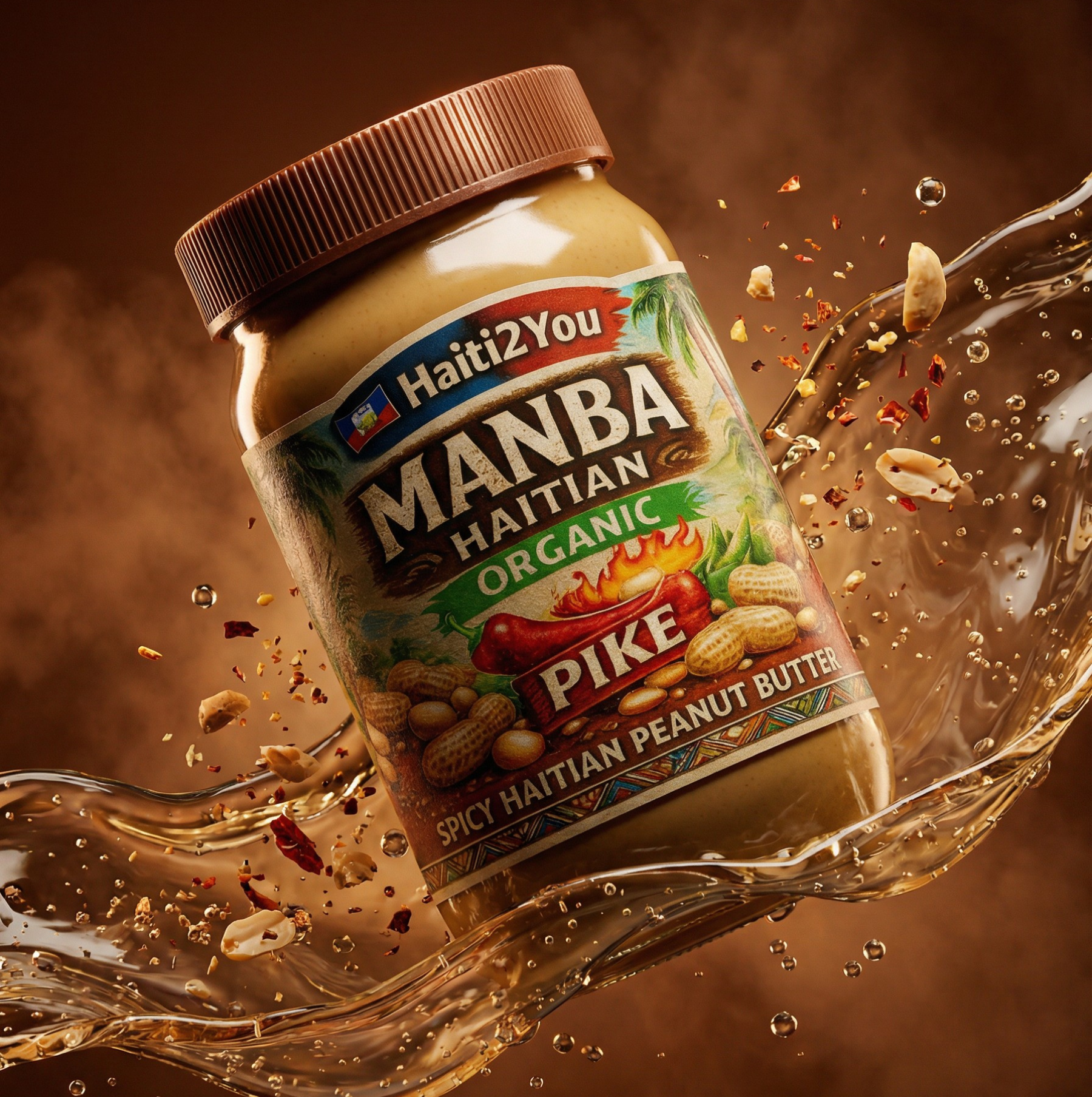 Manba Haitian Spicy Peanut Butter 32 Oz (Organic)