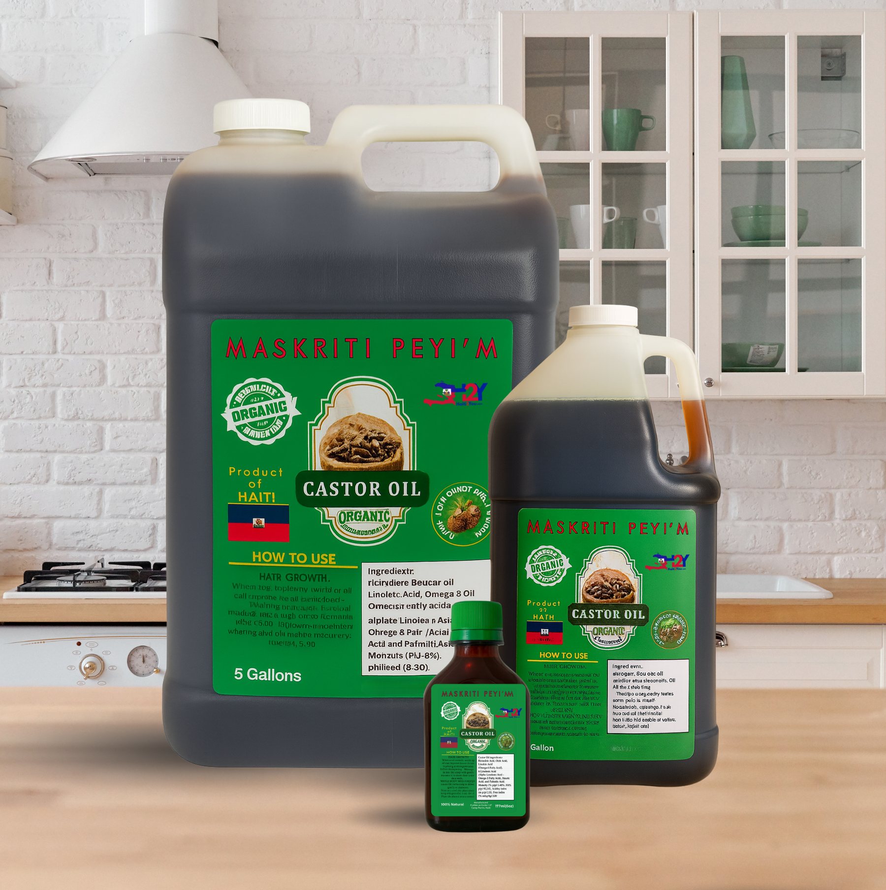 Lwil Maskreti Ayisyen- Haitian Black Castor Oil